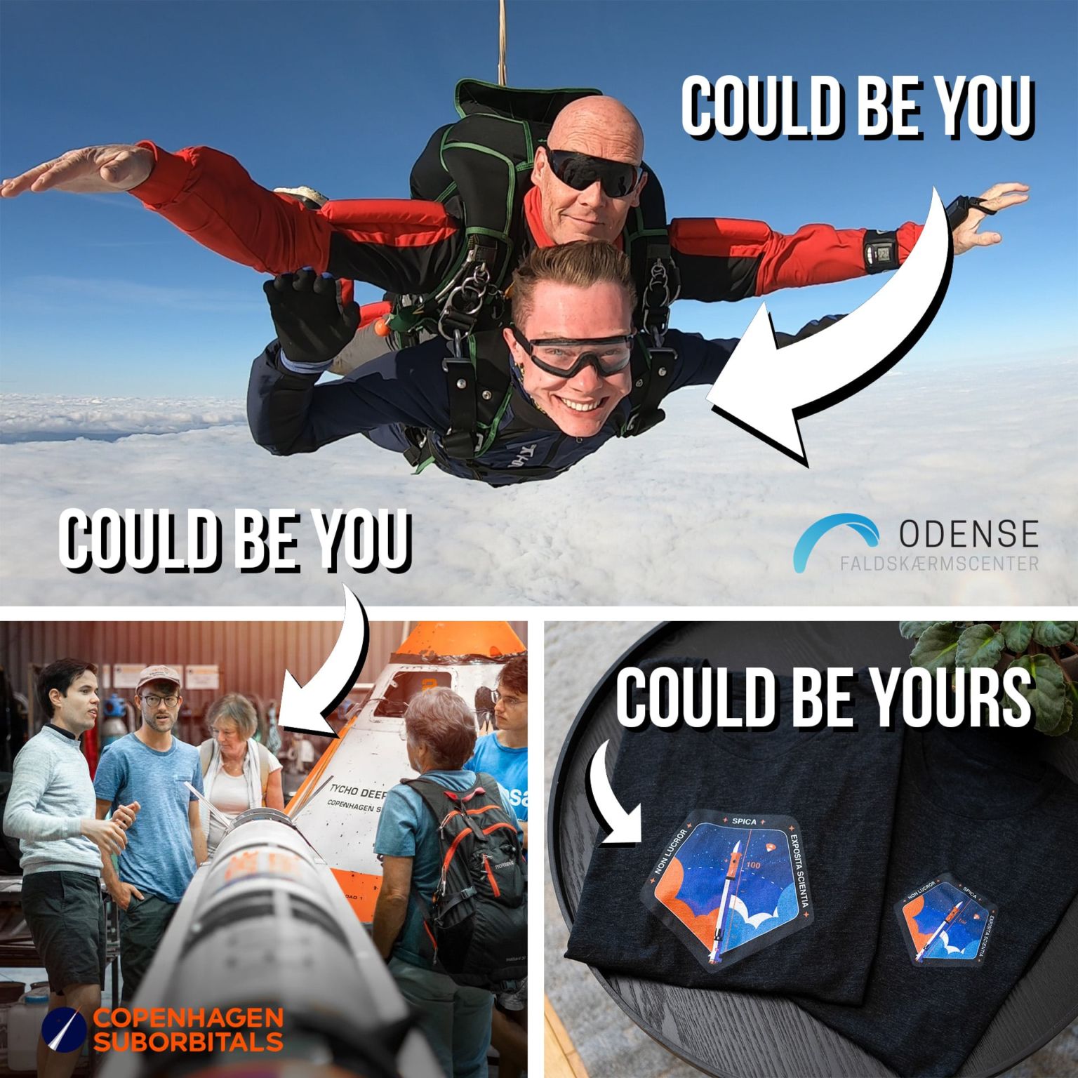 Win a skydive by helping us realize our next parachute test ...